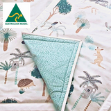 Australian Green (4 piece) newborn bedding set - hand made & double sided