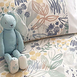 Bluebirds & Buttercups cot / toddler bed set - hand made, double sided nursery set (6 pieces)