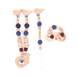 Wooden pram garland + bonus matching teether bracelet and dummy clip OCEAN