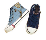 Toddler denim style high tops NAVY OR PALE BLUE