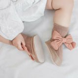 Anti slip grip bottom pre-walker socks with bows