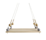 Scandi inspired decorative hanging wall shelves with beads