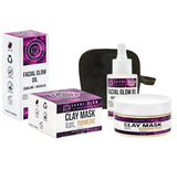 Just for mum gift set - Facial glow essential bundle (clay mask, glow oil & facial pad)