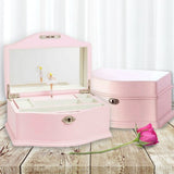 Large wind-up musical ballerina jewellery box & key (Swan Lake) - PINK